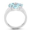 2.58 Carat Genuine Blue Topaz and White Topaz .925 Sterling Silver Ring