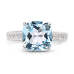 4.62 Carat Genuine Blue Topaz and White Topaz .925 Sterling Silver Ring