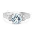 2.28 Carat Genuine Blue Topaz and White Topaz .925 Sterling Silver Ring