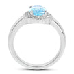 2.58 Carat Genuine  Blue Topaz and White Topaz .925 Sterling Silver Ring