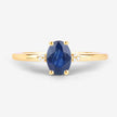 0.97 Carat Genuine Blue Sapphire and White Diamond 10K Yellow Gold Ring