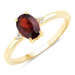 0.87 Carat Genuine Garnet and White Diamond 10K Yellow Gold Ring