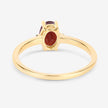 0.87 Carat Genuine Garnet and White Diamond 10K Yellow Gold Ring