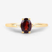 0.87 Carat Genuine Garnet and White Diamond 10K Yellow Gold Ring