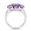 3.01 Carat Genuine  Amethyst .925 Sterling Silver Ring