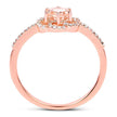 0.54 Carat Genuine Morganite and White Diamond 14K Rose Gold Ring