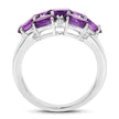 3.05 Carat Genuine  Amethyst and White Topaz .925 Sterling Silver Ring