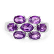 3.05 Carat Genuine  Amethyst and White Topaz .925 Sterling Silver Ring
