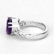 2.71 Carat Genuine Amethyst and White Topaz .925 Sterling Silver Ring