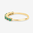 0.41 Carat Genuine Zambian Emerald and White Diamond 14K Yellow Gold Ring