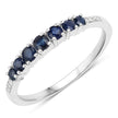 0.45 Carat Genuine Blue Sapphire and White Diamond 14K White Gold Ring