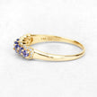 0.51 Carat Genuine Tanzanite and White Diamond 14K Yellow Gold Ring
