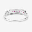 0.47 Carat Genuine Ruby and White Diamond 14K White Gold Ring