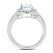 2.37 Carat Genuine Blue Topaz and White Topaz .925 Sterling Silver Ring