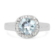 2.37 Carat Genuine Blue Topaz and White Topaz .925 Sterling Silver Ring