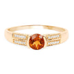 0.51 Carat Genuine Citrine and White Diamond 14K Yellow Gold Ring