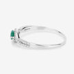 0.32 Carat Genuine Zambian Emerald and White Diamond 14K White Gold Ring