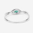 0.32 Carat Genuine Zambian Emerald and White Diamond 14K White Gold Ring