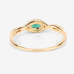 0.32 Carat Genuine Zambian Emerald and White Diamond 14K Yellow Gold Ring