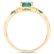 1.07 Carat Genuine Zambian Emerald and White Diamond 14K Yellow Gold Ring