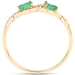 0.35 Carat Genuine Zambian Emerald and White Diamond 14K Yellow Gold Ring