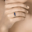 1.08 Carat Genuine Blue Sapphire and White Diamond 14K White Gold Ring