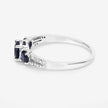 1.08 Carat Genuine Blue Sapphire and White Diamond 14K White Gold Ring