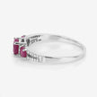 1.02 Carat Genuine Ruby and White Diamond 14K White Gold Ring