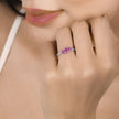 1.02 Carat Genuine Ruby and White Diamond 14K White Gold Ring