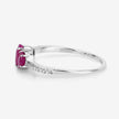 1.02 Carat Genuine Ruby and White Diamond 14K White Gold Ring