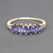 0.76 Carat Genuine Tanzanite and White Diamond 14K Yellow Gold Ring