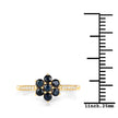 0.45 Carat Genuine Blue Sapphire and White Diamond 10K Yellow Gold Ring