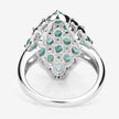 2.68 Carat Genuine Zambian Emerald and White Zircon .925 Sterling Silver Ring