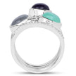 4.00 Carat Genuine Multi Stone .925 Sterling Silver Ring