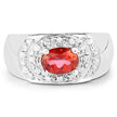 1.37 Carat Genuine Pink Topaz and White Cubic Zirconia .925 Sterling Silver Ring
