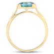 2.00 Carat Genuine Blue Zircon .925 Sterling Silver Ring