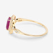 0.75 Carat Genuine Ruby and White Diamond 14K Yellow Gold Ring