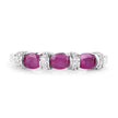 0.73 Carat Genuine Ruby and White Diamond 14K White Gold Ring