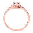 0.78 Carat Genuine Morganite and White Diamond 14K Rose Gold Ring