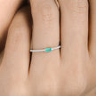 0.18 Carat Genuine Zambian Emerald and White Diamond 14K White Gold Ring