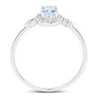 0.48 Carat Genuine Aquamarine and White Diamond 14K White Gold Ring