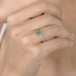 0.67 Carat Genuine Zambian Emerald and White Diamond 14K White Gold Ring