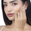 0.71 Carat Genuine Ruby and White Diamond 14K White Gold Ring