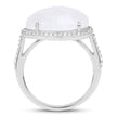 7.33 Carat Genuine White Rainbow Moonstone And White Topaz .925 Sterling Silver Ring