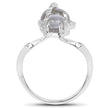 2.79 Carat Genuine Labradorite And White Topaz .925 Sterling Silver Ring