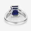 3.07 Carat Glass Filled Sapphire and White Zircon .925 Sterling Silver Ring