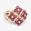 2.13 Carat Genuine Ruby and White Topaz .925 Sterling Silver Ring