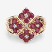2.13 Carat Genuine Ruby and White Topaz .925 Sterling Silver Ring