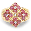 2.13 Carat Genuine Ruby and White Topaz .925 Sterling Silver Ring