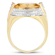 4.56 Carat Genuine Citrine and White Diamond .925 Sterling Silver Ring